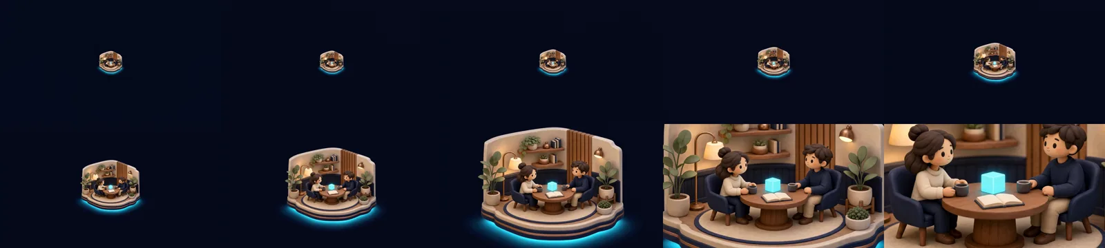 10-Frame-Prüfung des neuen Szene-1-Clips